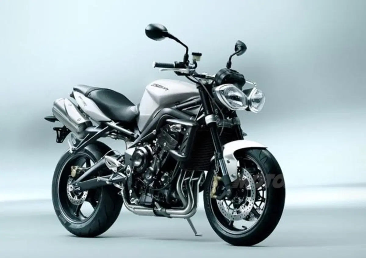 Triumph Street Triple 675 R 2012 authentic studio front quarter motorcycle photo on white background