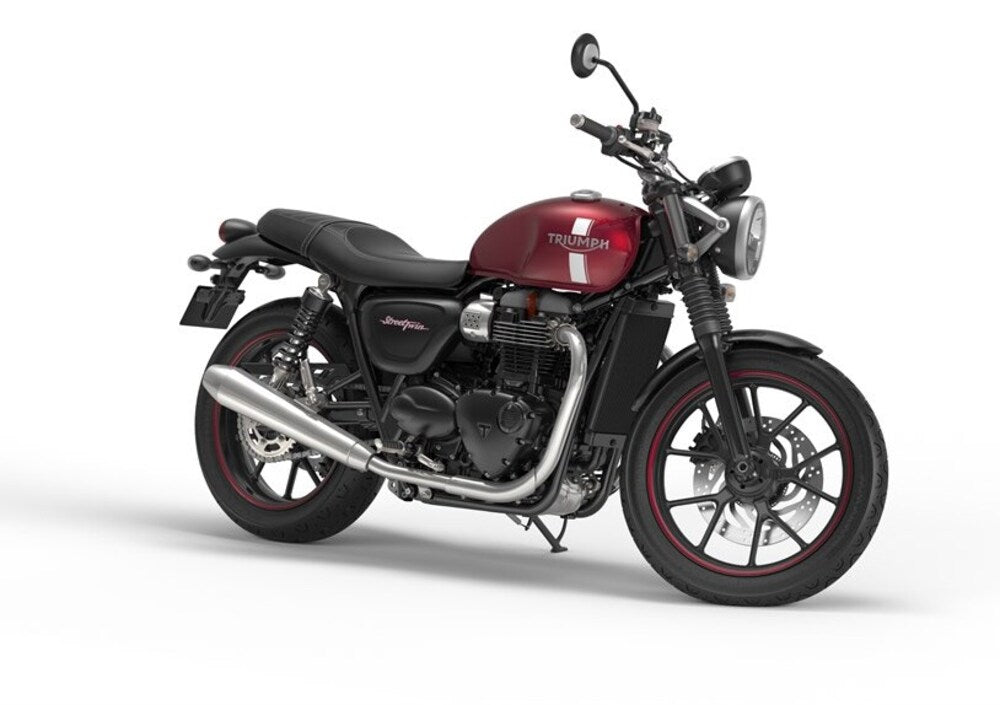 Triumph street twin 900 2016 2018 authentic motorcycle studio front three-quarter press photograph