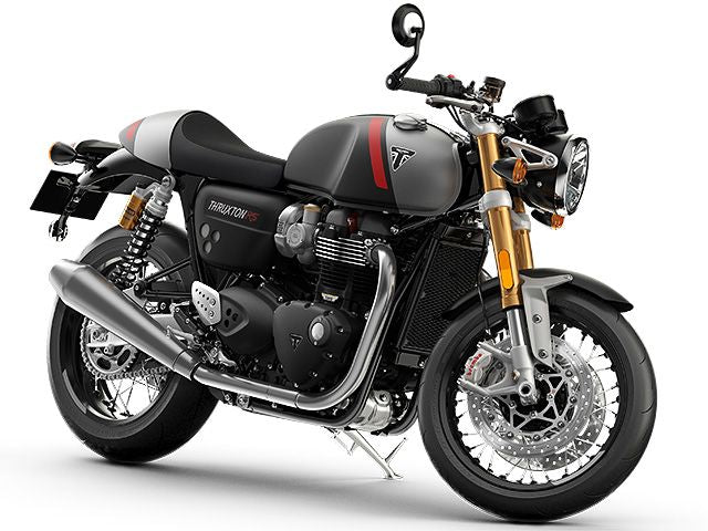 Triumph thruxton 1200 rs 2020 2024 exact model front three-quarter studio photo, white background