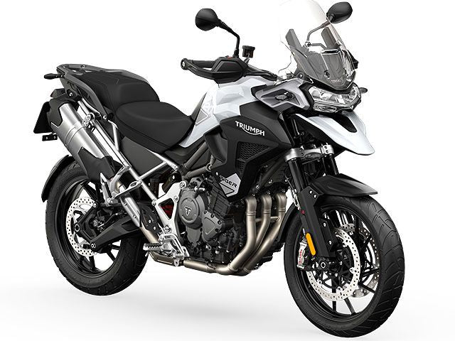 Triumph tiger-1200-gt-pro-2022 studio model press photograph on a clean white backdrop in 3/4 front view