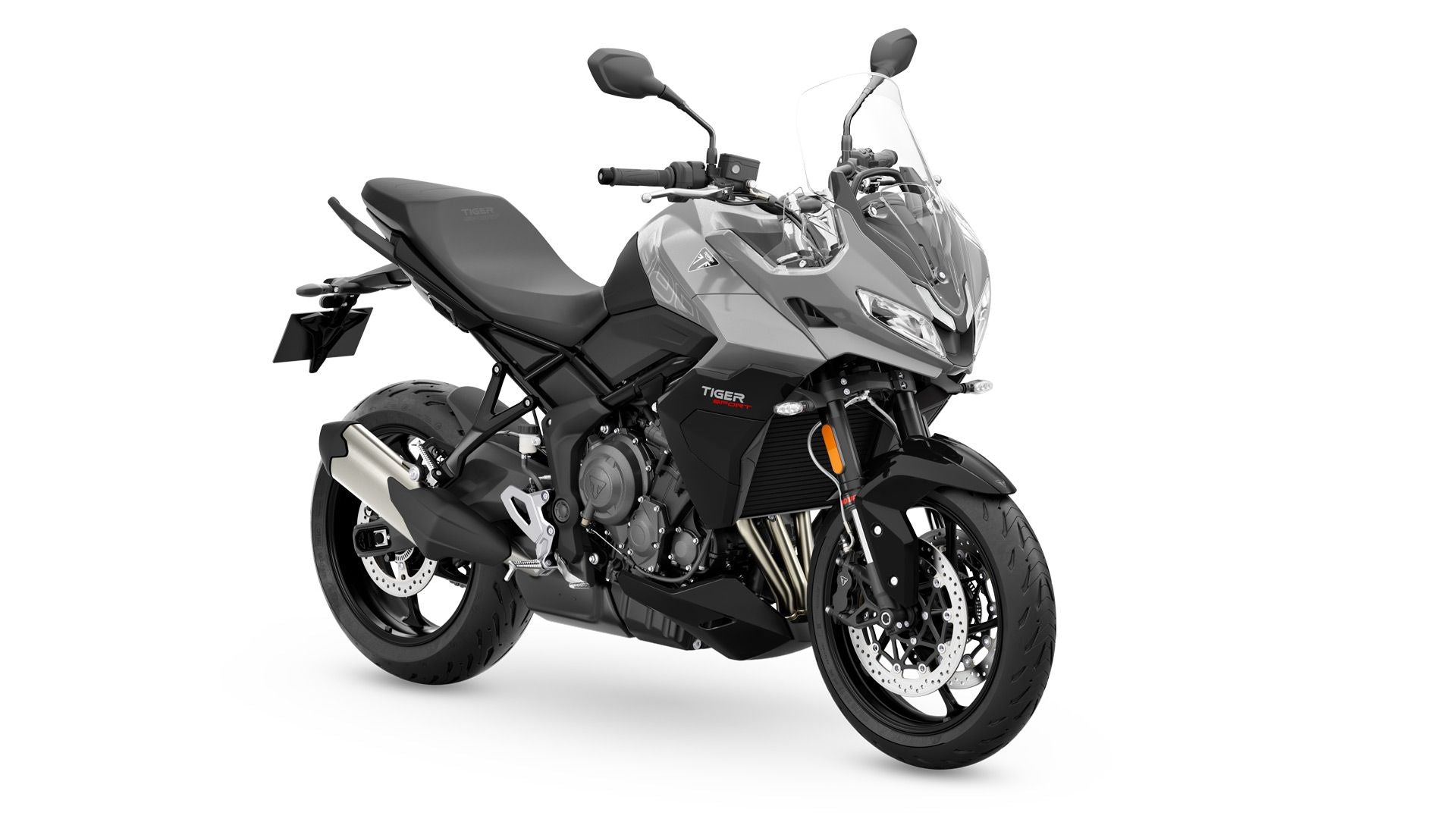 tiger sport 800 2025 genuine motorcycle studio press front diagonal on white backdrop