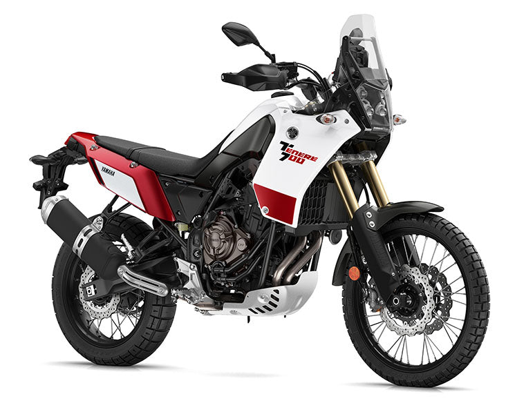 Yamaha Ténéré 700 (2019–2020) motorcycle front three-quarter studio press photograph on a white background