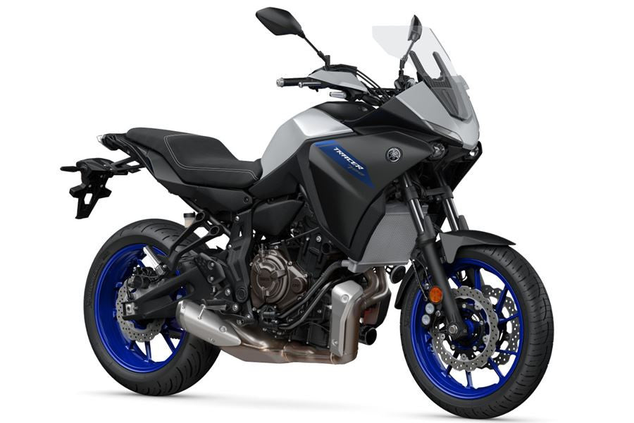 Yamaha Tracer 700 (2020–2022) real motorcycle studio press photo, white background, front three-quarter perspective