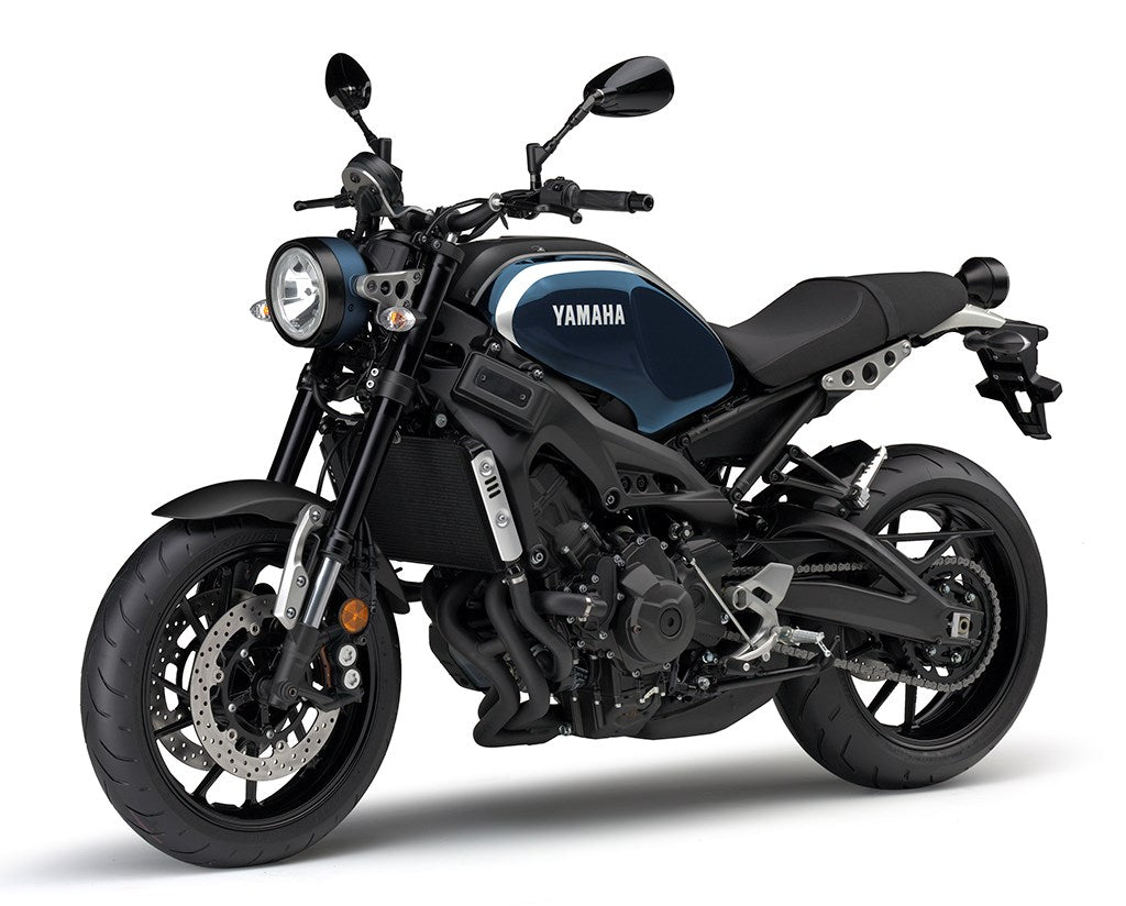 Yamaha XSR900 (2016–2021) motorcycle front three-quarter studio press photograph on a white background