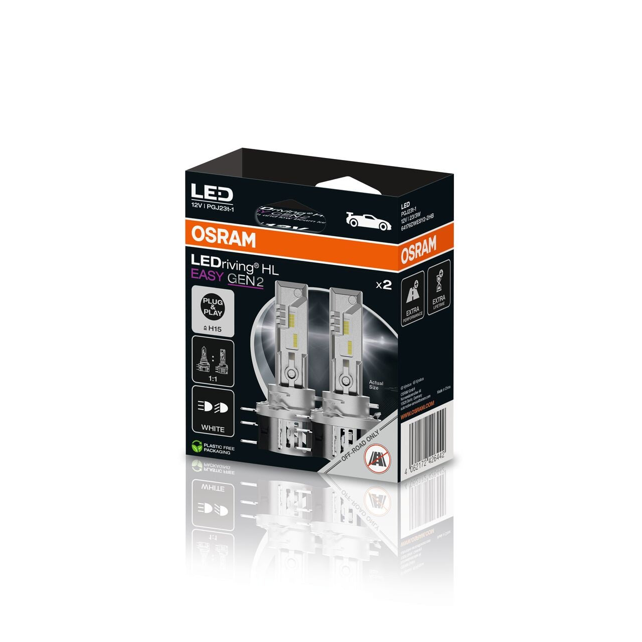 Osram LEDriving HL EASY Gen 2 H15 LED-Scheinwerferlampen Halogenersatz