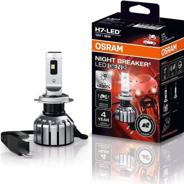 Osram H7 LED bulbs for motorcycle street legal 64210DWNBG2-1HB  