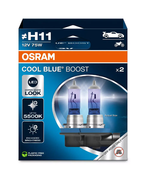 Osram cool blue boost H11 62211CBB-HCB white xenon look H11 halogen bulbs 2 pack