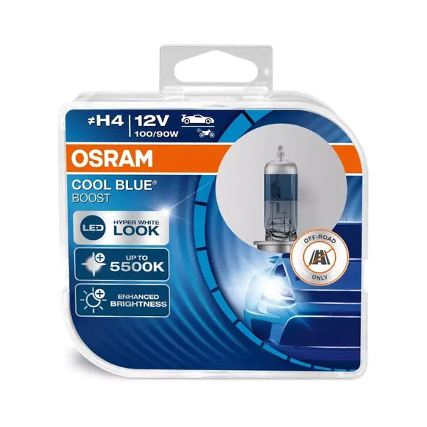 Kit Xénon Halogène BOOMBOOST H4 55W 8000K - Phares Super Bright Blanc Bleu
