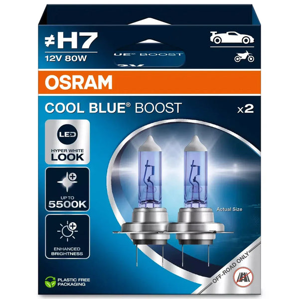 Osram cool blue boost H7 62210CBB-HCB white xenon look H7 halogen bulbs 2 pack