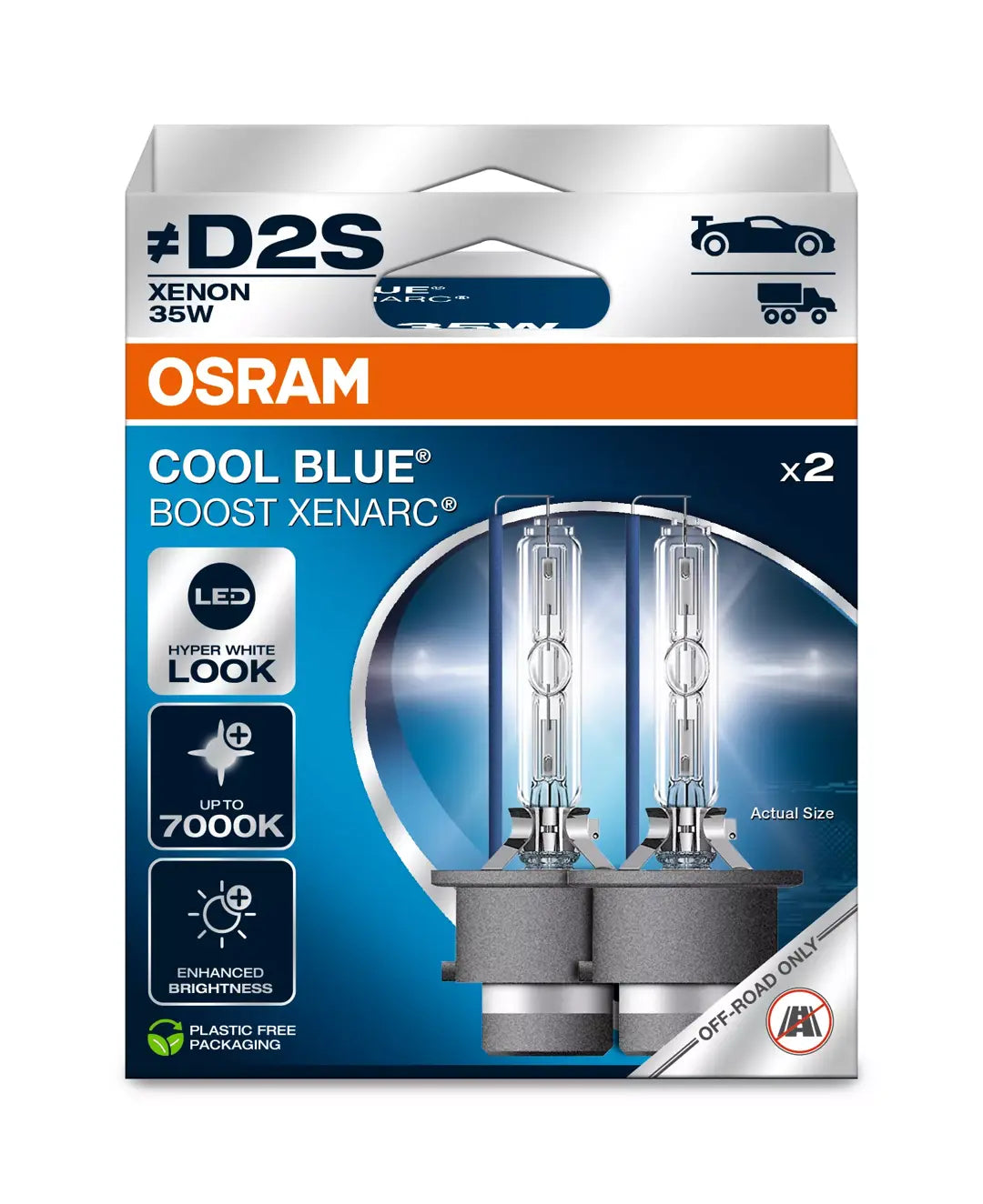 Osram D2S Cool Blue Boost 66240CBB-2HB Duo box HID xenon bulbs