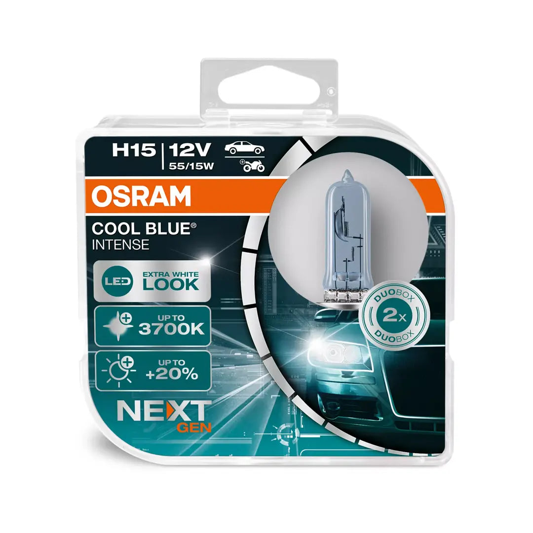 Osram Cool Blue Intense NEXT GEN H15 halogen bulbs 64176CBN Osram Cool Blue Intense NEXT GEN H15 halogen bulbs 64176CBN