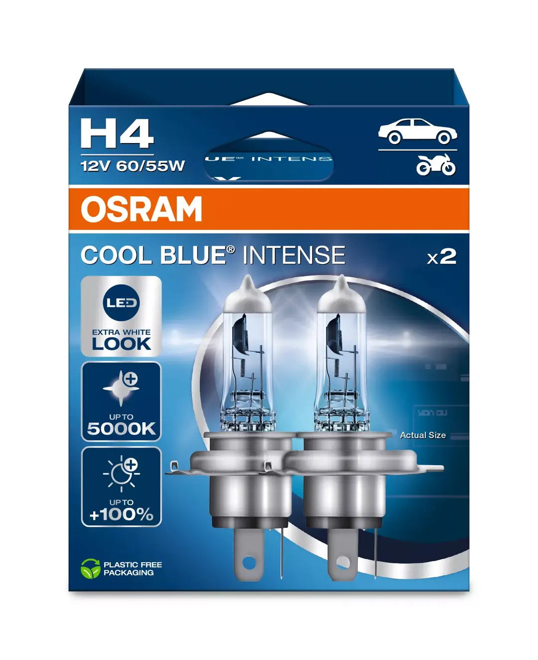 Osram Cool Blue Intense (NEXT GEN) H4 halogen bulbs | 64193CBN-2HB