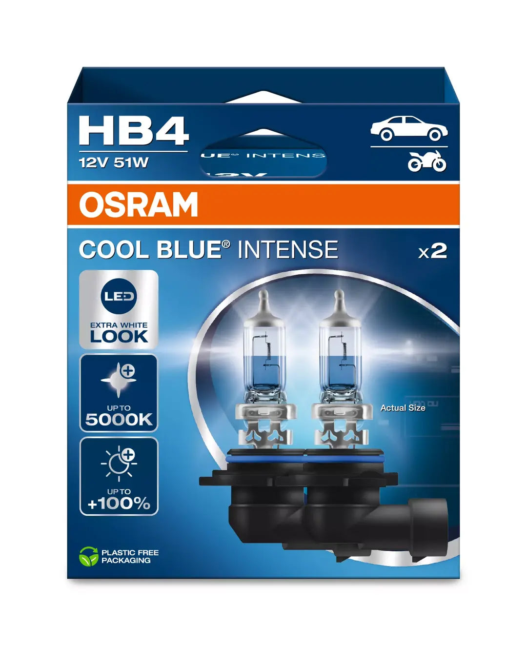 Osram Cool Blue Intense (NEXT GEN) 9006 HB4 halogen bulbs | 9006CBN-2HB