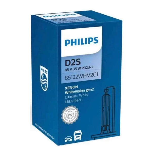 Philips WhiteVision Gen2 D2S xenon bulb | brighter and whiter light | 85122WHV2C1