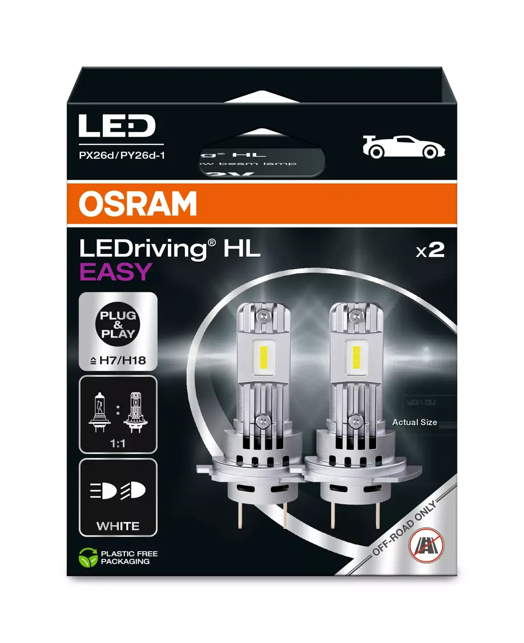 H7 Ultrahell Osram LEDriving HL EASY H7 LED-ajovalopolttimot halogeenin korvaajina