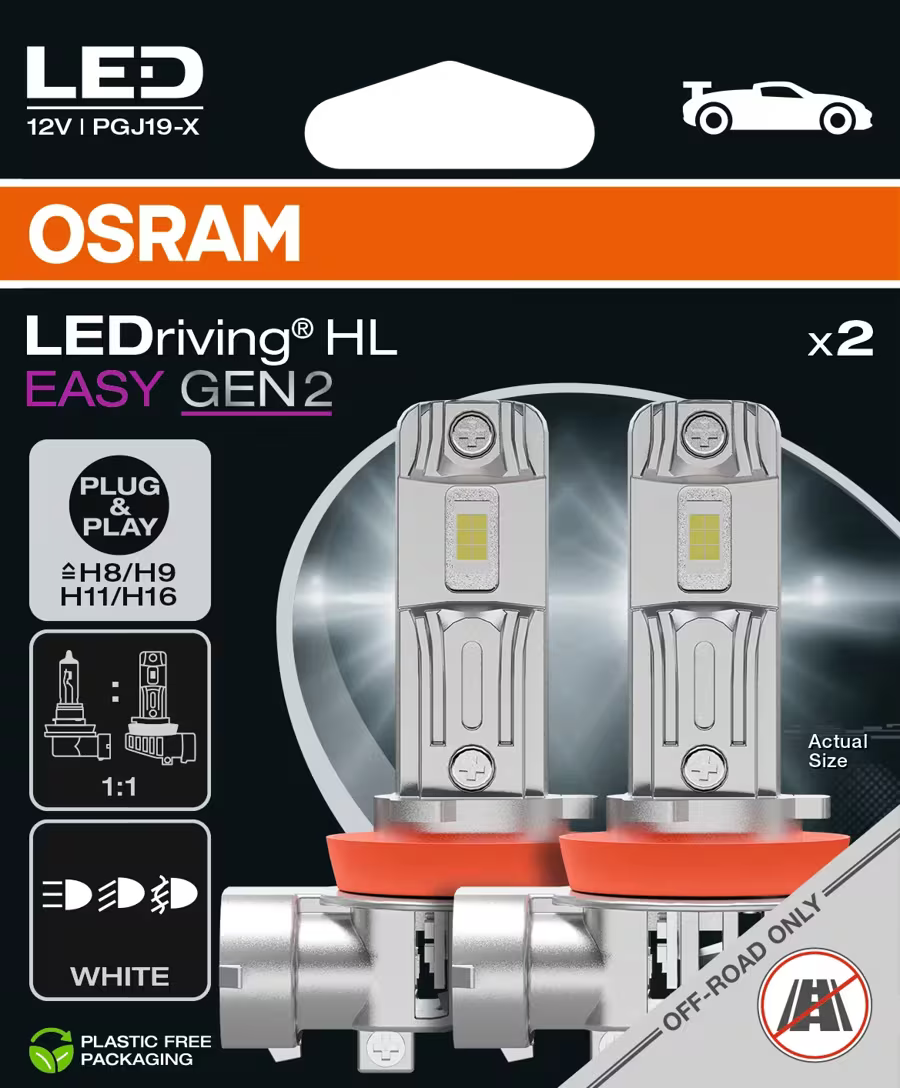 Ampoules de remplacement LED Osram LEDriving HL EASY GEN2 H8/H9/H11/H16 64211DWESY2-2HB