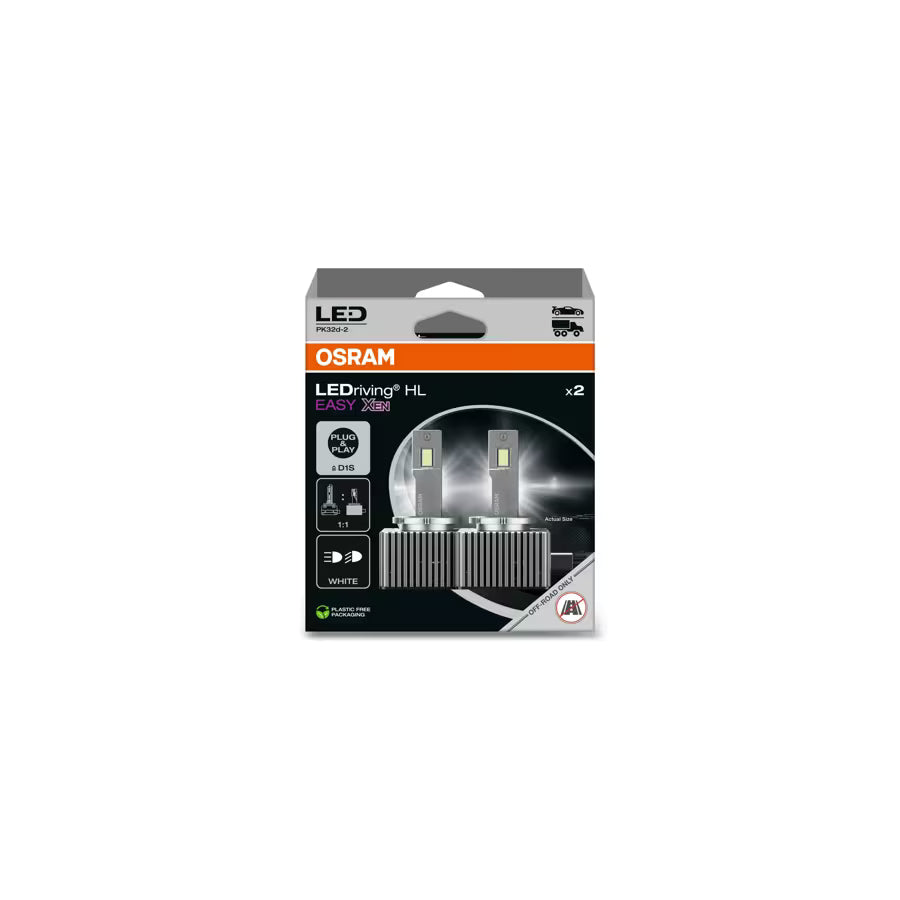 OSRAM LED driving light bulb package on a white background D1S LED bulb replacement for D1S xenon