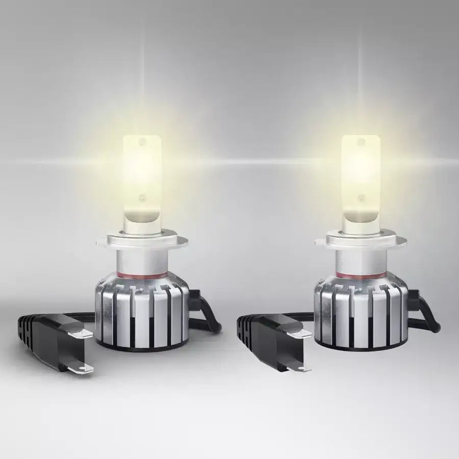 Osram LEDriving HL VINTAGE H7 warm white LED bulbs for vehicle lighting showing 2700K halogen look and modern LED performance.