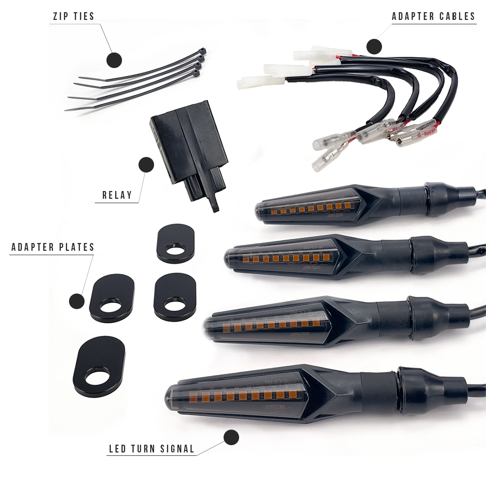 Triumph Tiger 1050 (2007-2013) complete LED Turn Signal kit | Sequential | Super-Bright | Tinted Lens | Motorcycle Flasher Indicator