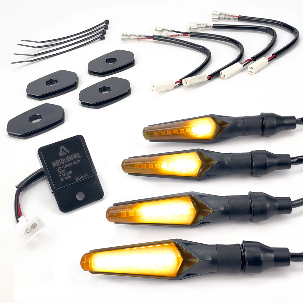 Kawasaki Z650 (2017-2019) complete LED Turn Signal kit | Sequential | Super-Bright | Tinted Lens | Motorcycle Flasher Indicator