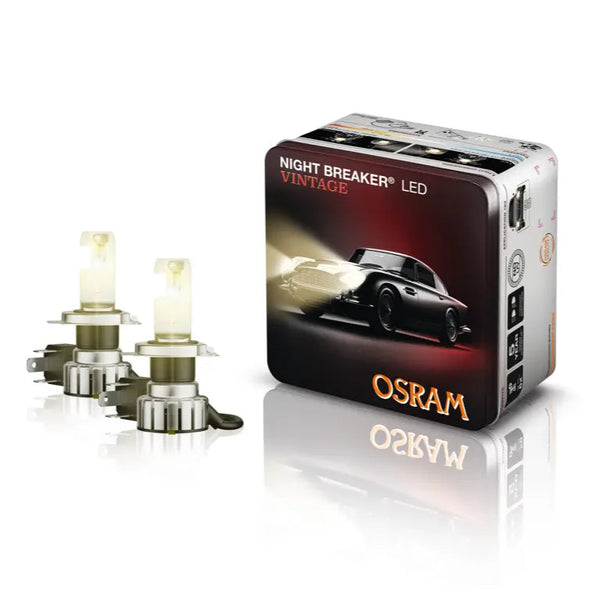 Osram H4 Vintage ECE approved H4 LED bulbs halogen replacement 2 bulbs in metal case