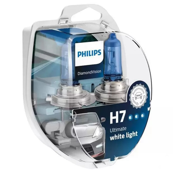 Philips DiamondVision H7 | Ultimate white light halogen bulbs | 12972DVS2