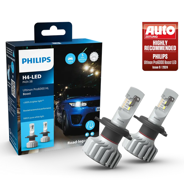 Philips Ultinon Pro6000 H4 LED bulbs road-legal set auto award high-performance brightness