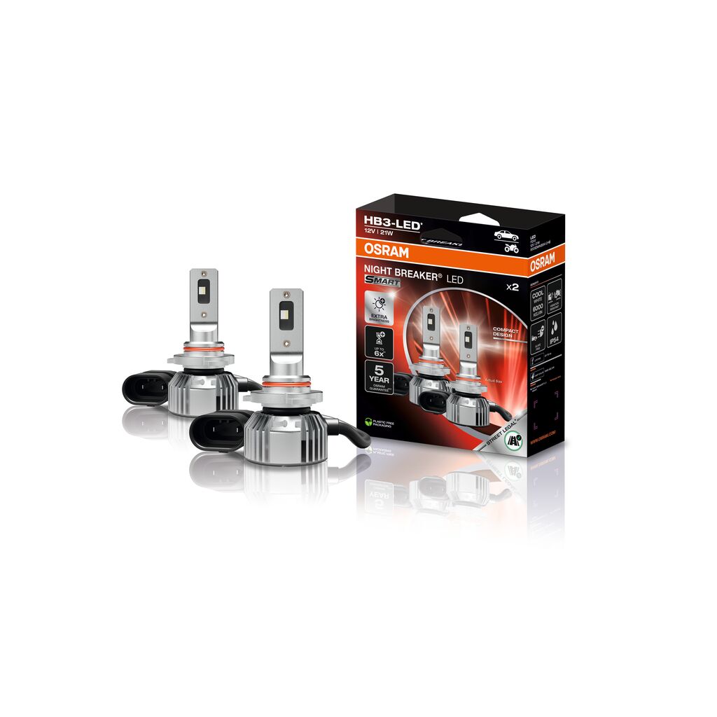 Osram NIGHT BREAKER® HB3/9005 LED SMART conversion kit for halogen - Street legal -  9005DWNBSM-2HB - Pair