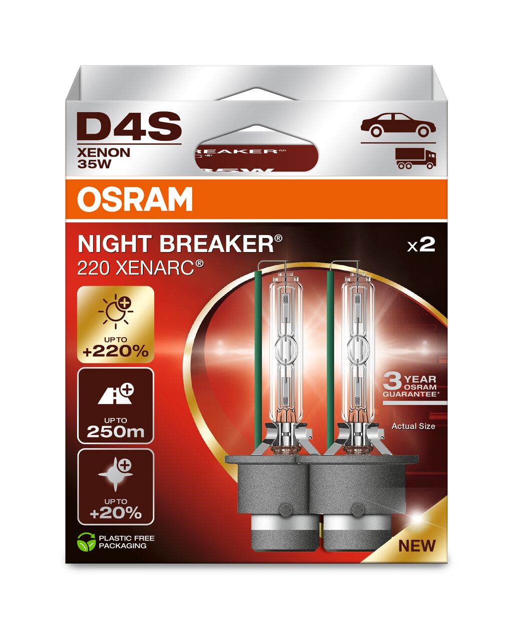 NEW 2024 Osram D4S Xenarc Night Breaker Laser next gen 66440XN2 xenon HID bulbs
