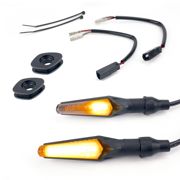 Ducati Multistrada (2015+) complete LED Turn Signal kit V2 | Sequential | Super-Bright | Tinted Lens | Motorcycle Flasher Indicator