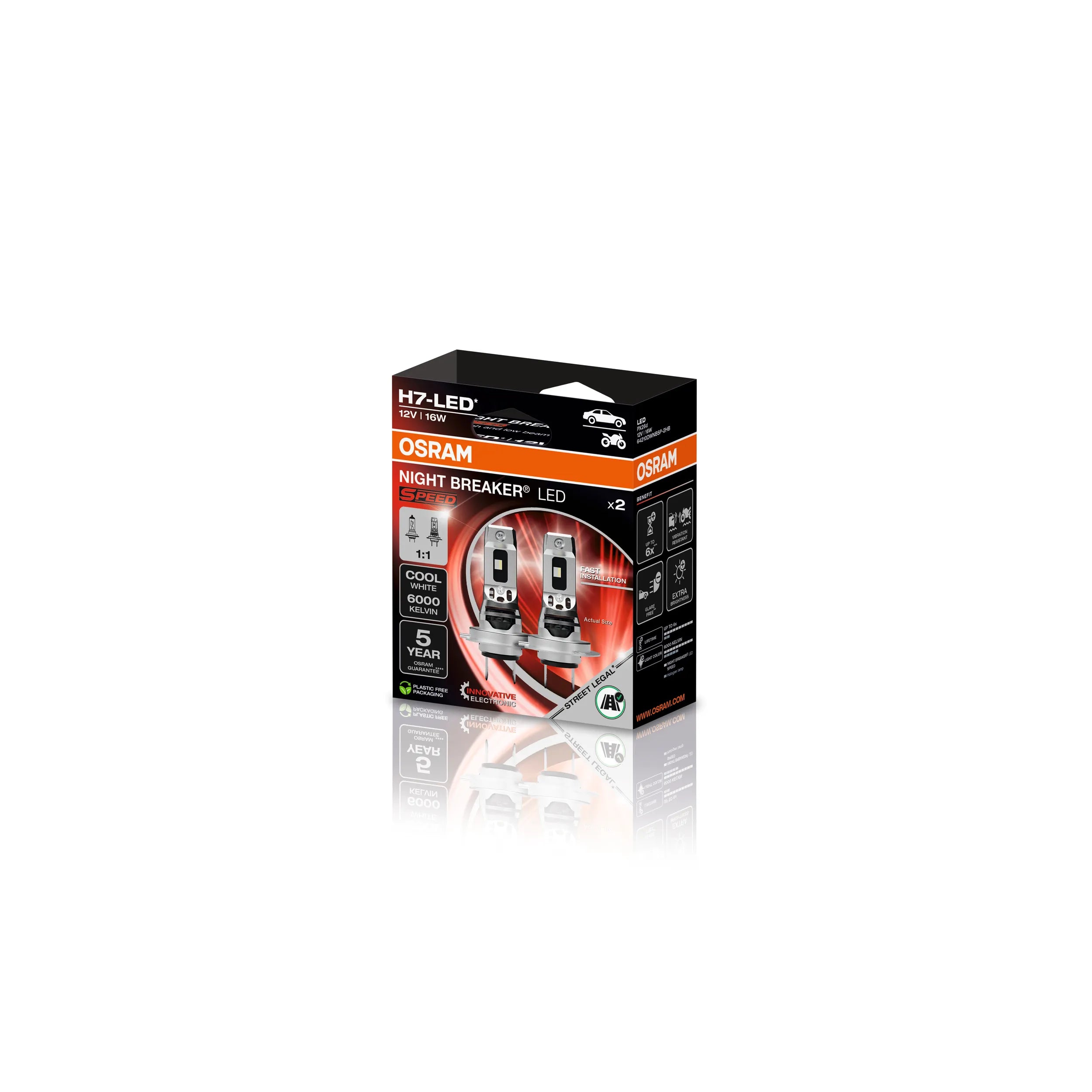 Osram NIGHT BREAKER LED SPEED H7 LED for halogen headlights - Street legal
