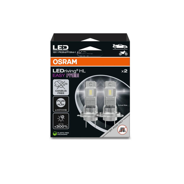 Osram LEDriving HL EASY FREE H7/H18-LED-Lampen, einfache Installation, kein CANbus - 64210DWESYF2-2HB