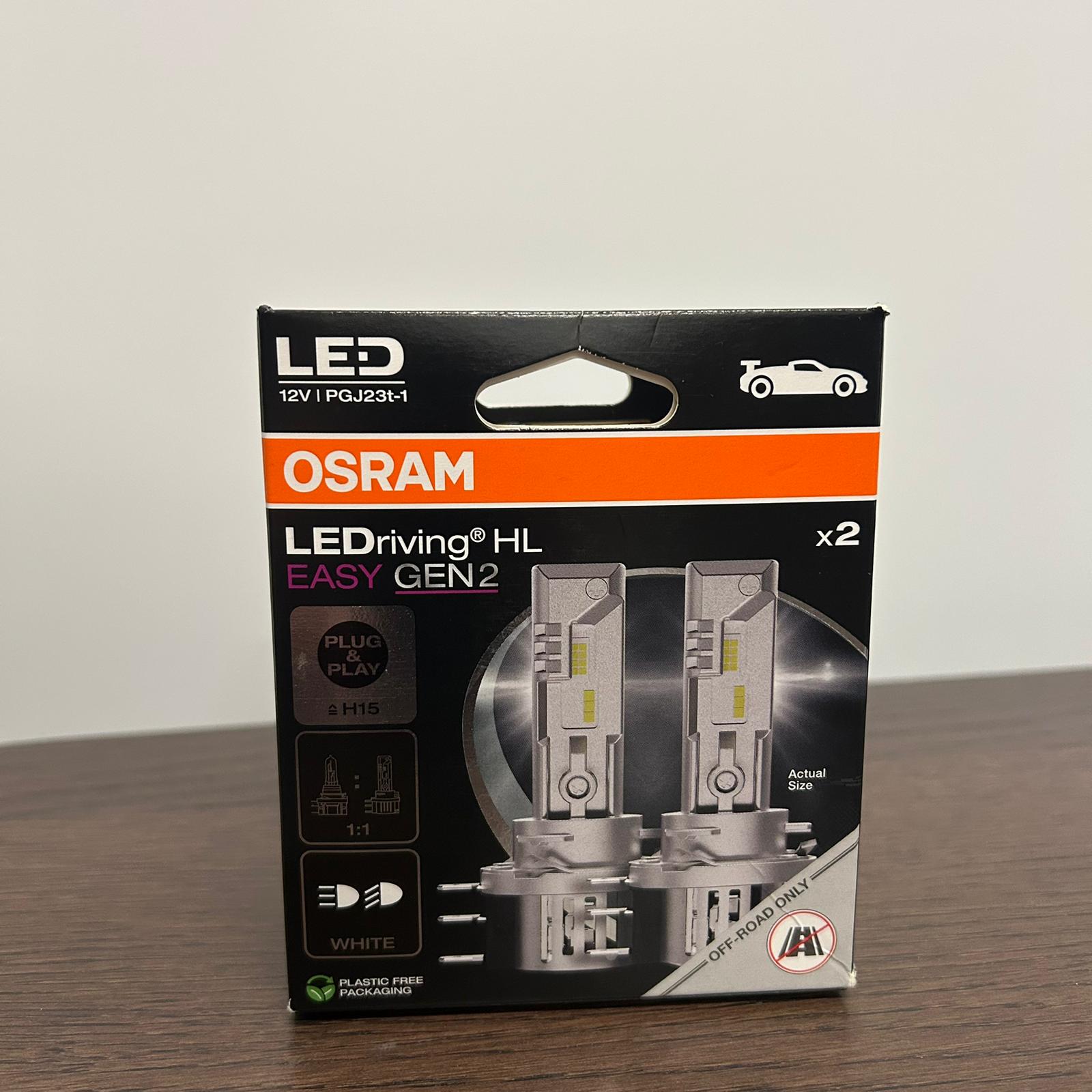 (BARGAIN) Osram LEDriving HL EASY H15 GEN2 LED headlight bulbs - easy installation halogen replacement - pair (outlet)