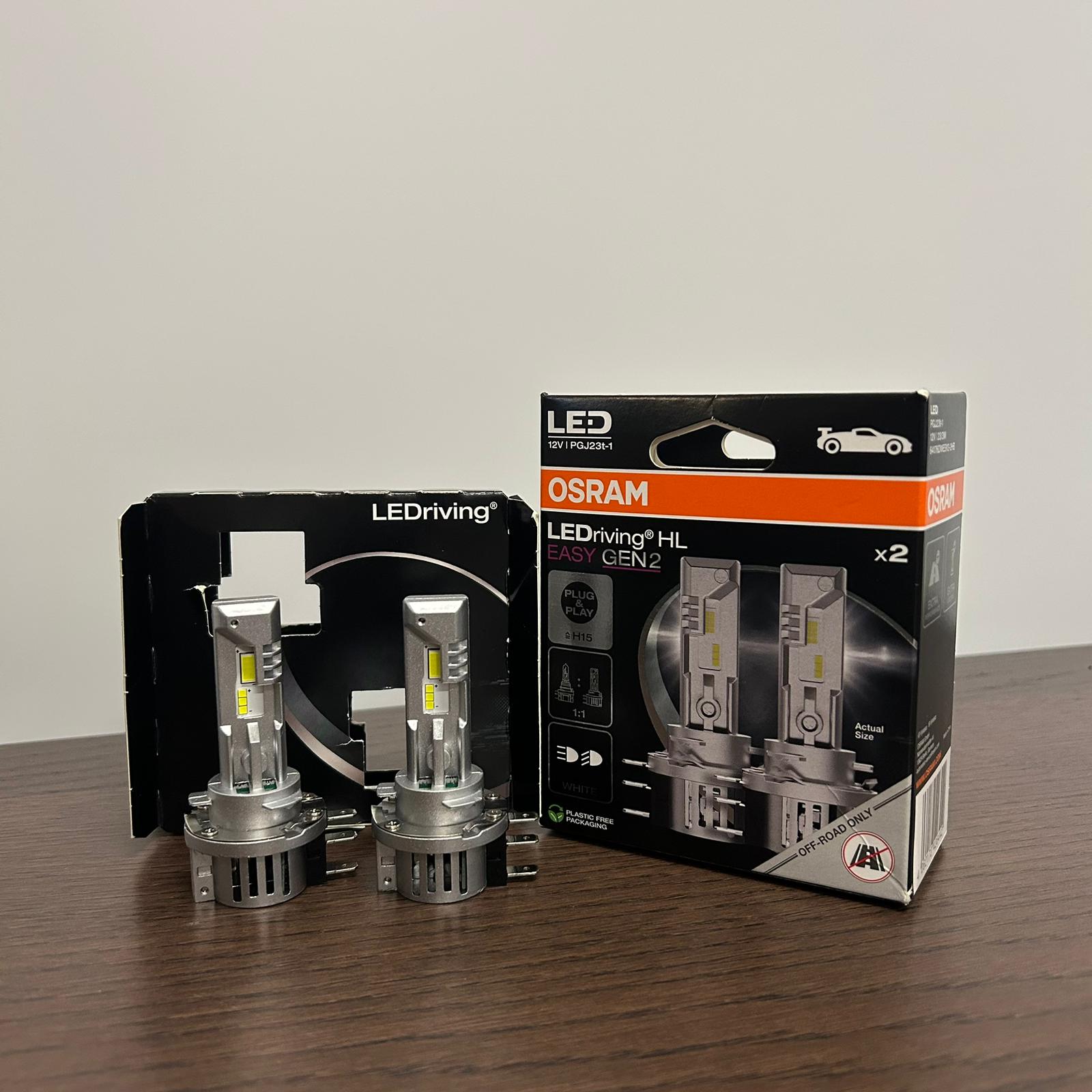 (BARGAIN) Osram LEDriving HL EASY H15 GEN2 LED headlight bulbs - easy installation halogen replacement - pair (outlet)