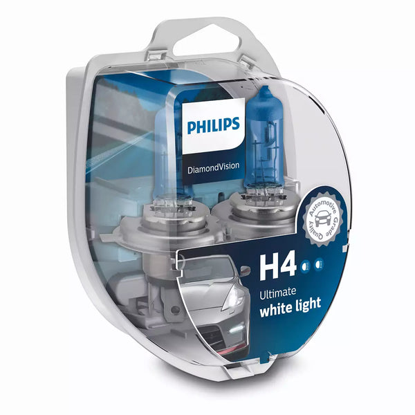 Philips DiamondVision H4 | Ultieme witte halogeenlampen | 12342DVS2