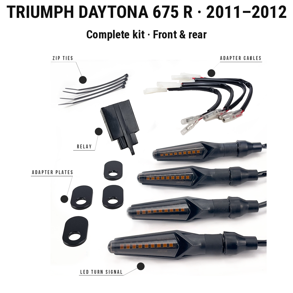 Triumph Daytona 675 R 2011-2012 complete front and rear kit with original parts labelled