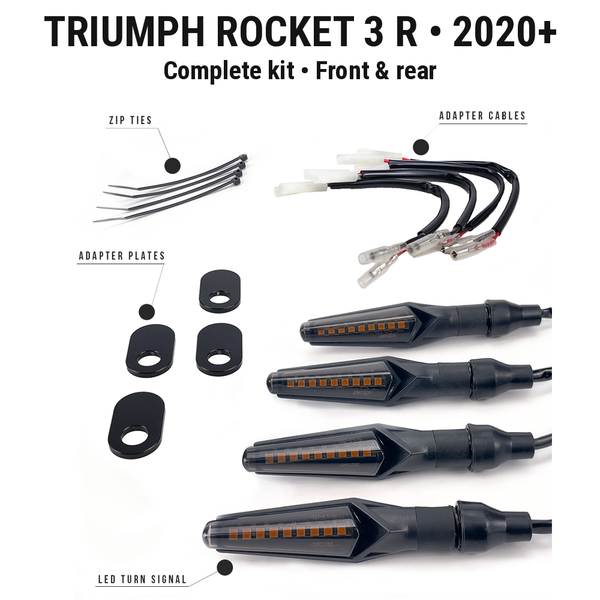 Triumph Rocket 3 R (2020+) Complete kit • Front & rear component overview