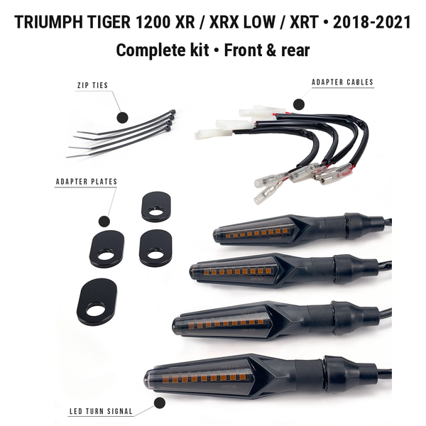 Triumph Tiger 1200 XR / XRX Low / XRT (2018-2021) complete kit • Front & rear with labelled parts