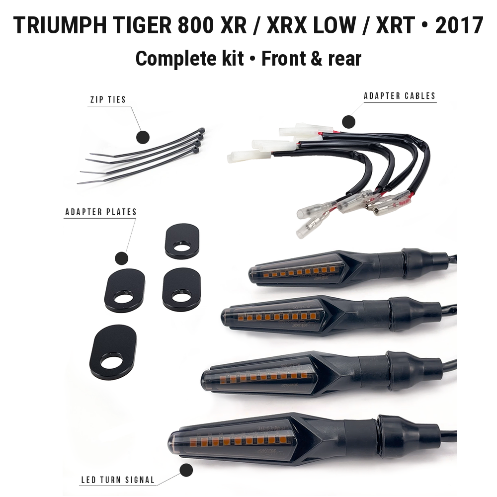 Triumph Tiger 800 XR / XRX Low / XRT (2017) complete kit • Front & rear with labelled parts