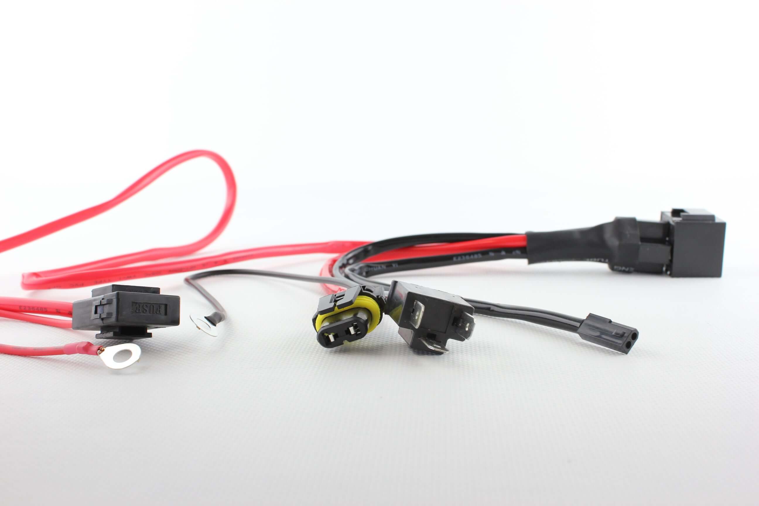 H4 motorcycle wire harness single output for bi-xenon / bi-led with relay