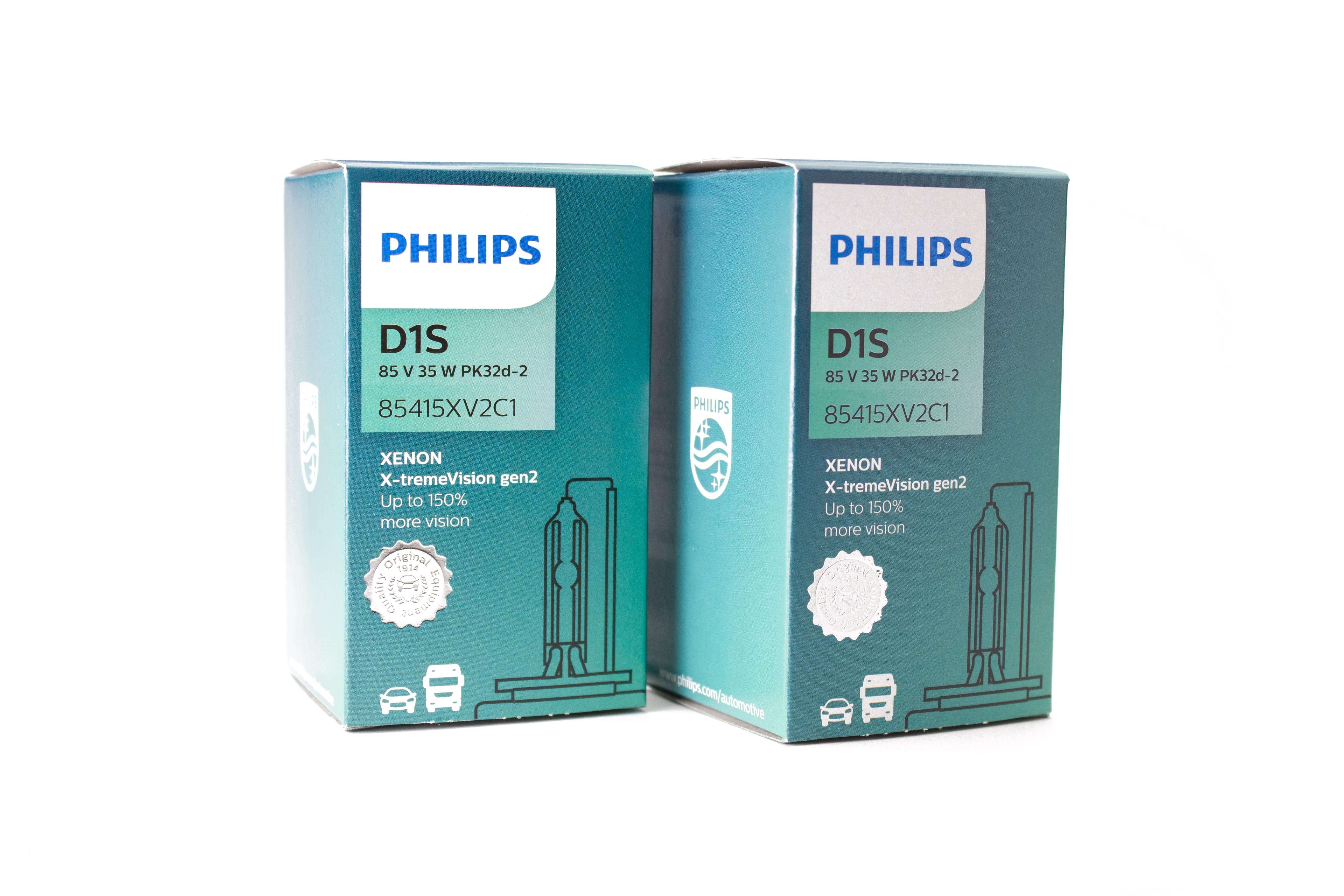 Philips D1S Xenon HID bulbs X-TremeVision Gen2 +150% D1S 85415XV2C1 pa
