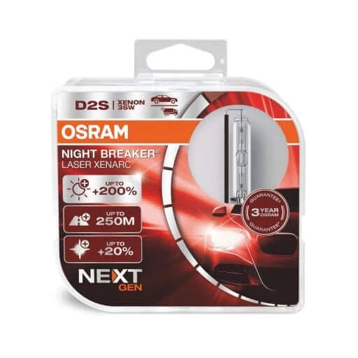 Osram D2S Xenarc Night Breaker Laser 66240XNN-HCB - High quality HID xenon D2S bulbs - Retrofitlab
