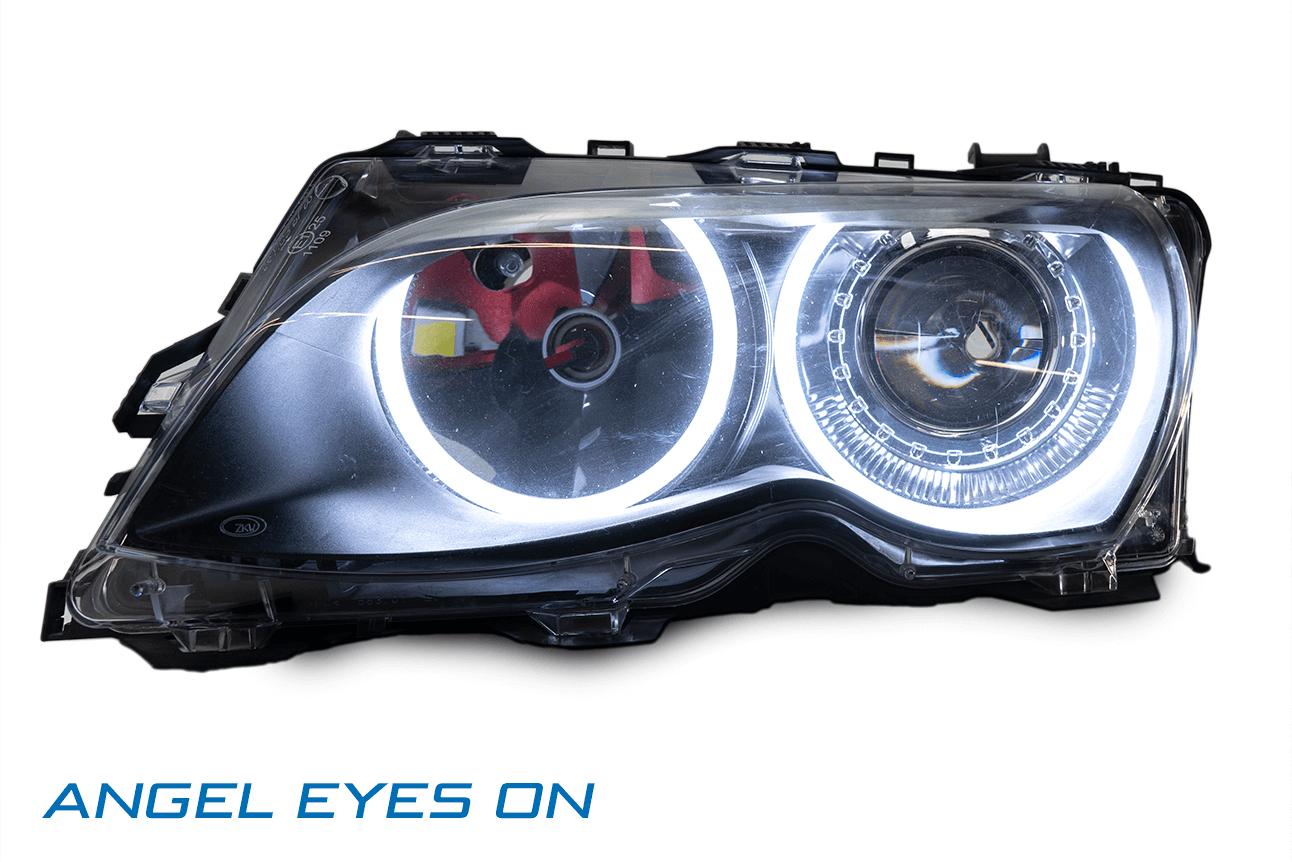 Angel Eyes Scheinwerfer für 3er BMW E46 in Schwarz