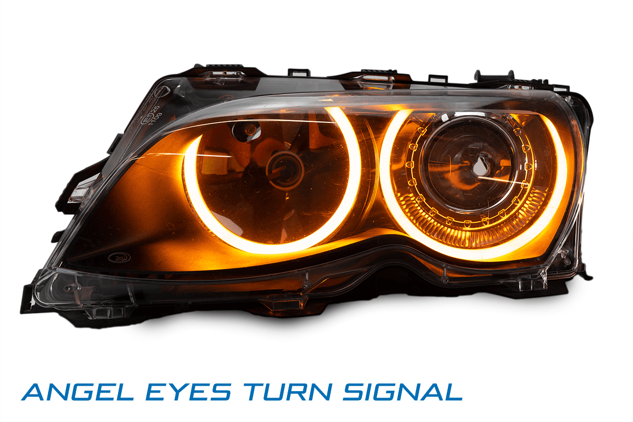 Faisceau De Relais Pour Anneaux Angel Eyes BMW E46 - Fondu à L'allumage/extinction - 4 Adaptateurs Inclus